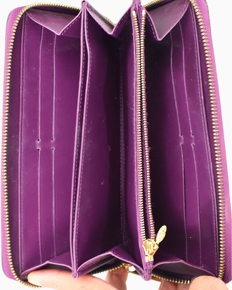 Carteira Louis Vuitton Original Zippy Monogram Vernis Roxa feminino